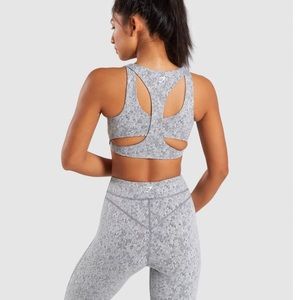 Gymshark Fleur Texture Grey Sports Bra